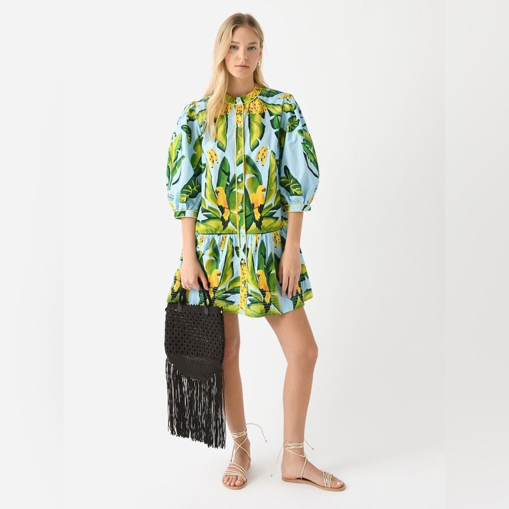 Farm Rio Summer Foliage Scarf Dress